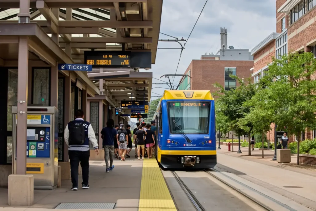 Metro Transit train arriving at platform