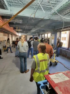 Michels worker in bright yellow vest