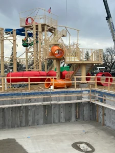 Aquatic center under construction